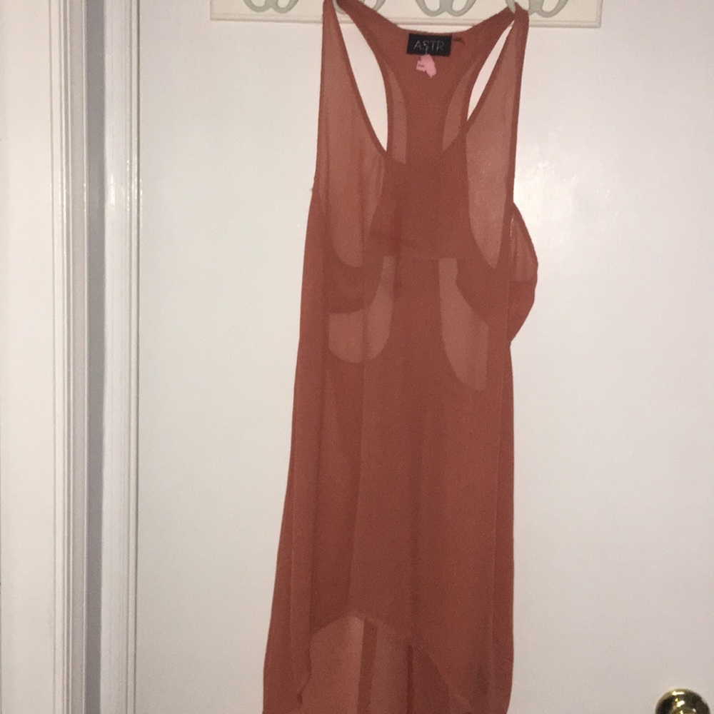 Open back pink peach dress